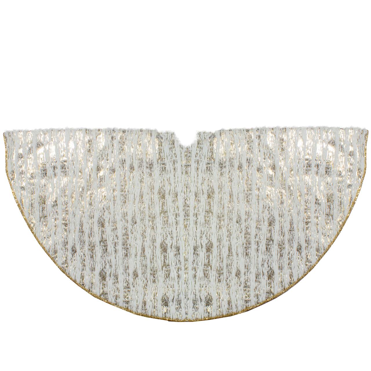 48" Ivory & Gold Wood Grain Pattern Christmas Tree Skirt